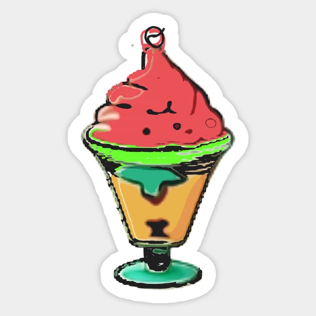 Strawberry ice cream clipart, tasty Ice cream clipart, Sticker by TriForceDesign